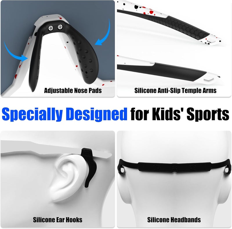 Xtiger Kids Sunglasses Polarized Youth Baseball Sunglasses for 8-14 boys girls UV400 Sports Softball Cycling Glasses - Image 5